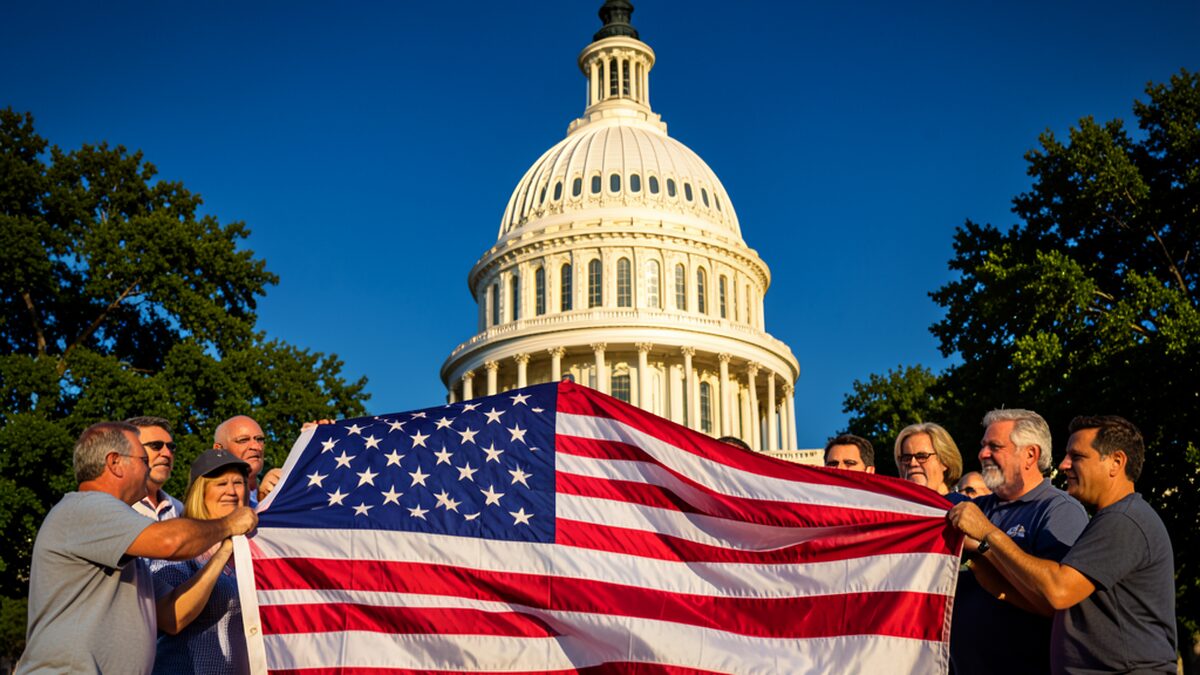 Traveling American flag tribute