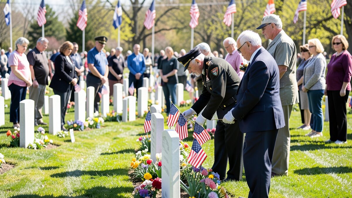 Veterans, flag-decorations, Memorial Day