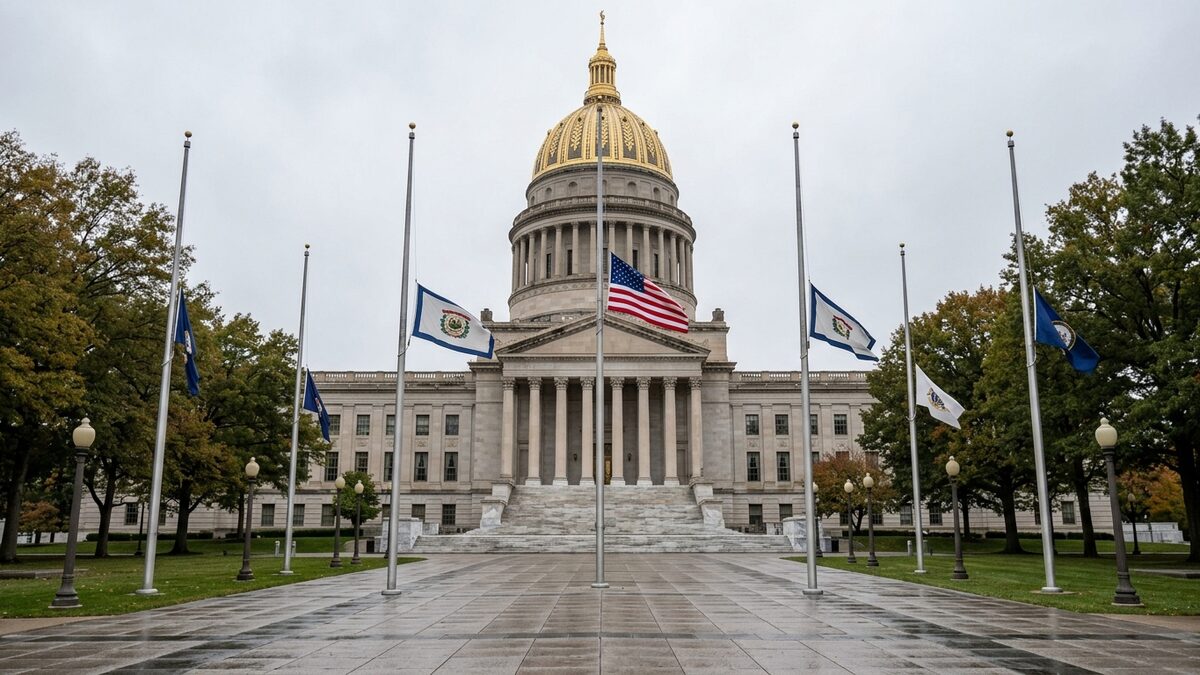 West Virginia flags half-mast